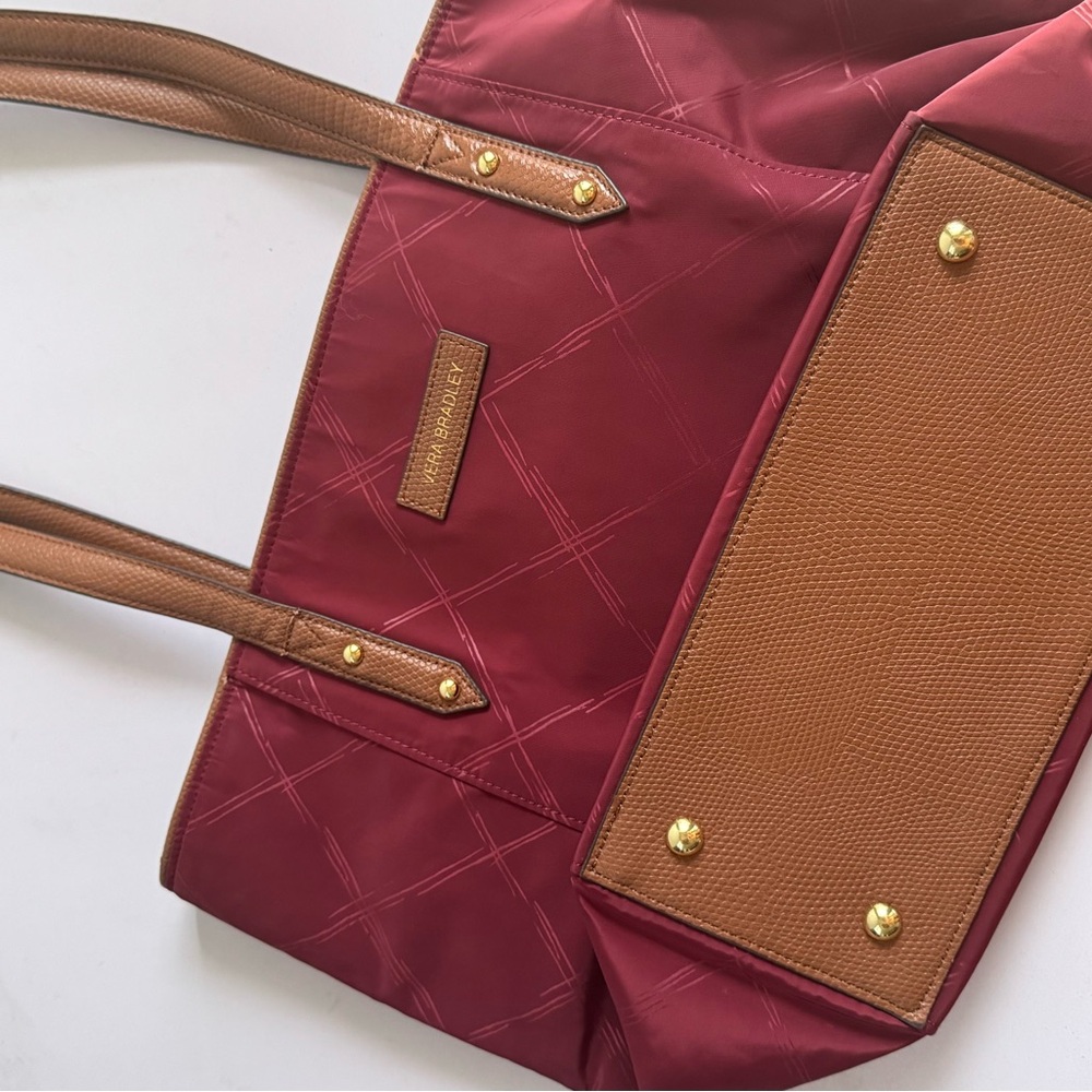 Vera Bradley Burgundy and Tan Tote